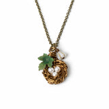 Bird Nest Necklace with Pearl