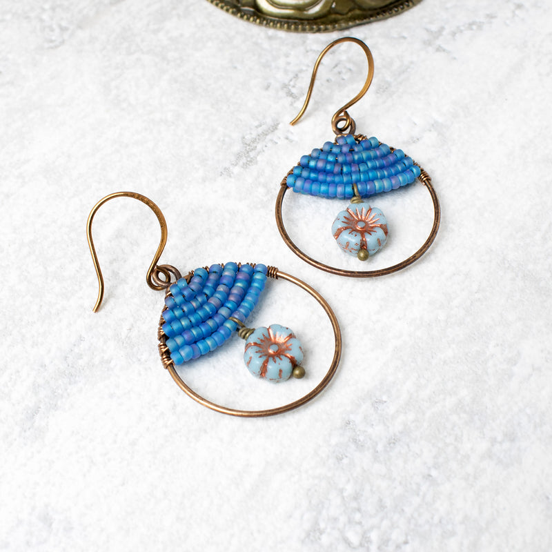 Blossom Earrings in Forget me Not Blue