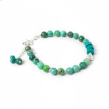 Moss Green Opal, Turquoise & Sterling Silver Bracelet