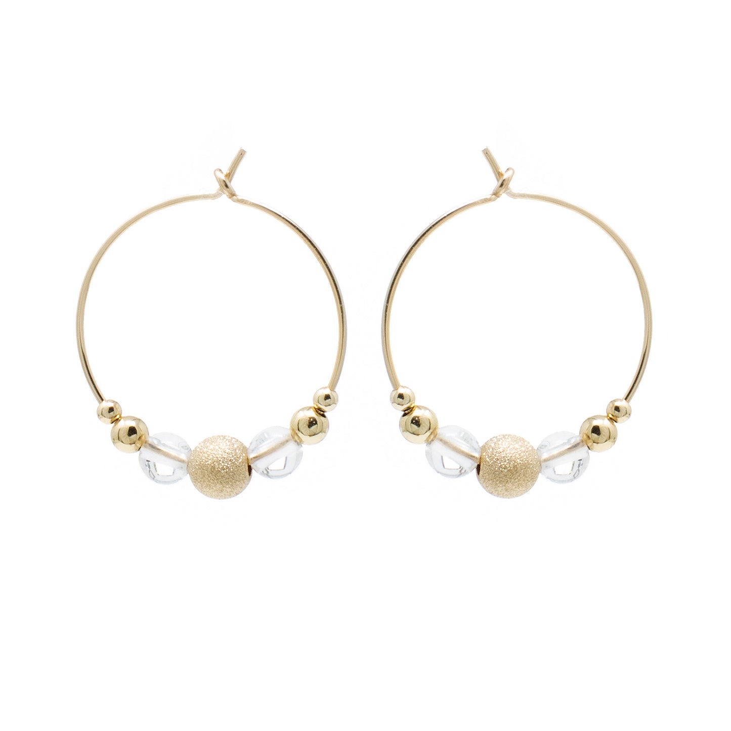LULU NATURAL QUARTZ HOOP EARRINGS