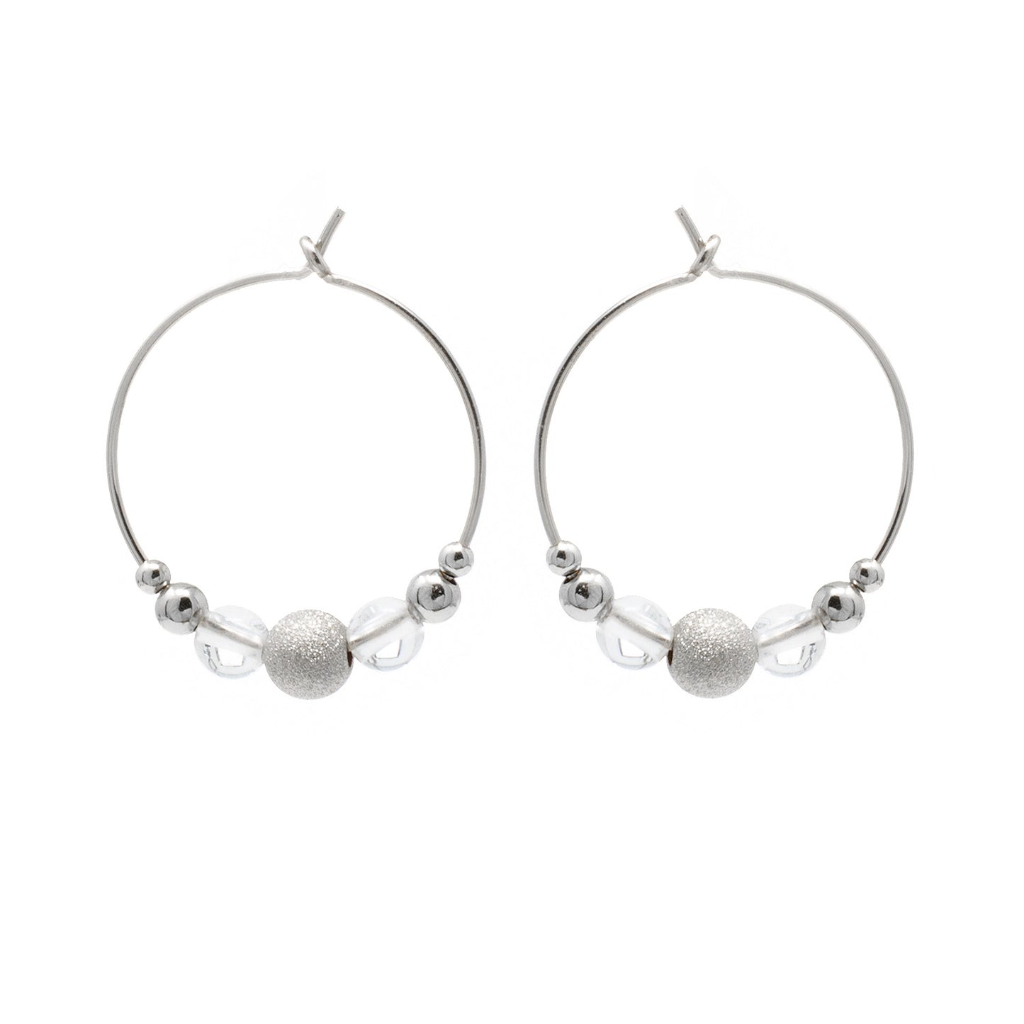 LULU NATURAL QUARTZ HOOP EARRINGS
