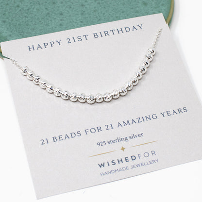 21st Birthday Necklace Sterling Silver