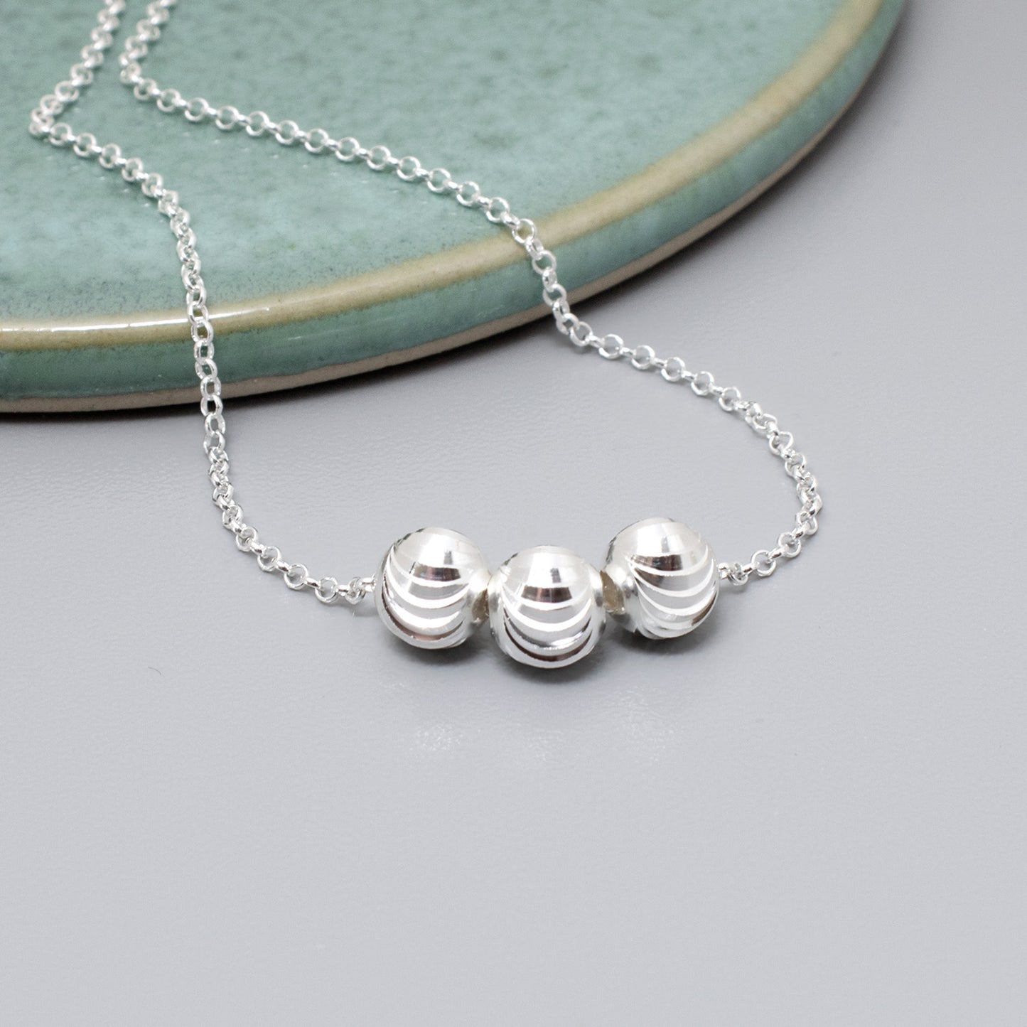 30th Birthday Sparkle Bead Necklace, Sterling Silver