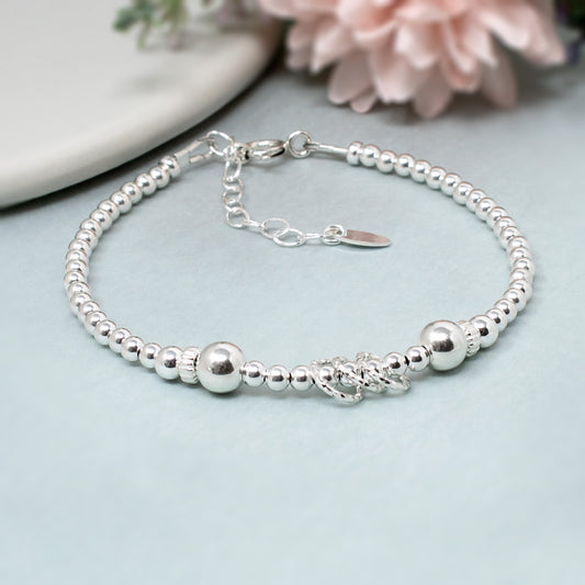 30th Birthday Beaded Rings Bracelet Sterling Silver