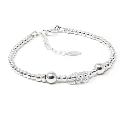 30th Birthday Beaded Rings Bracelet Sterling Silver