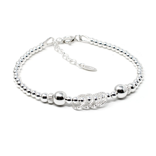 40th Birthday Beaded Rings Bracelet Sterling Silver