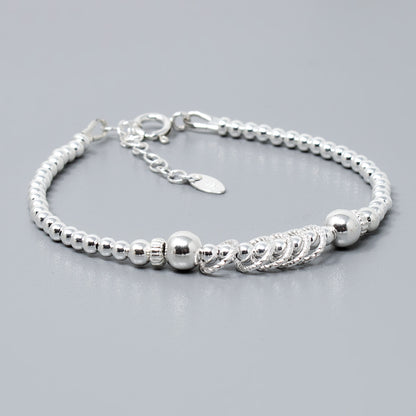 50th Birthday Beaded Rings Bracelet Sterling Silver