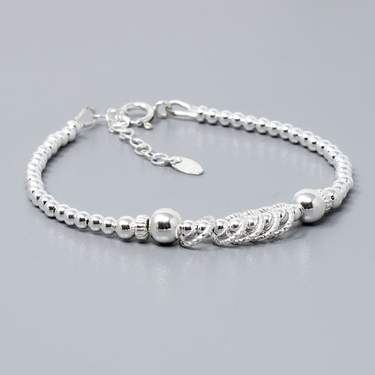 50th Birthday Beaded Rings Bracelet Sterling Silver