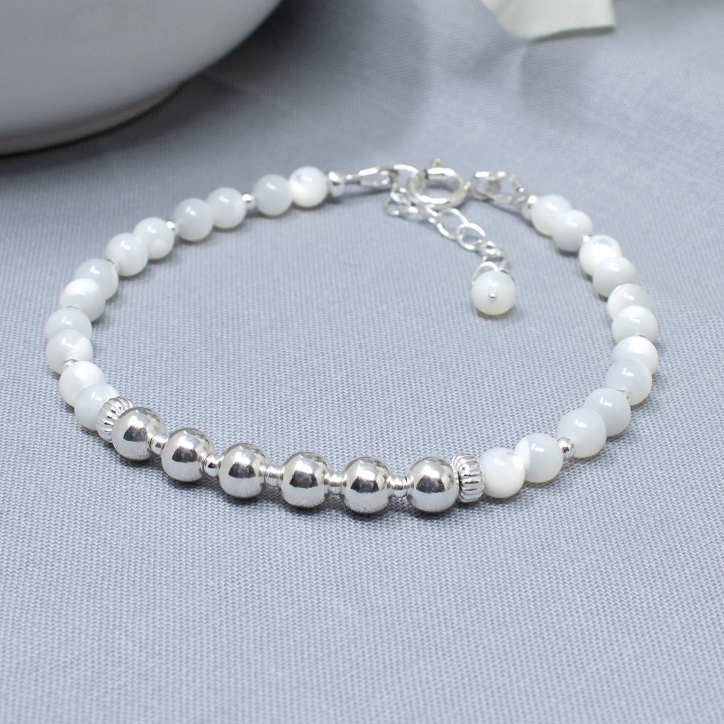 Sterling Silver & Mother of Pearl 60th Birthday Bracelet