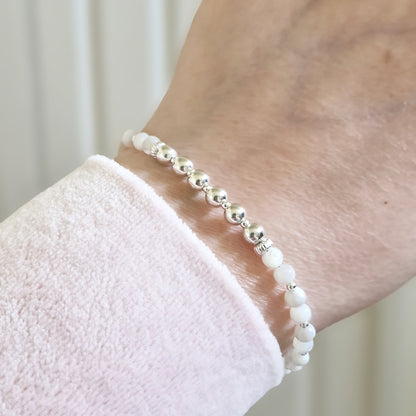 Sterling Silver & Mother of Pearl 60th Birthday Bracelet