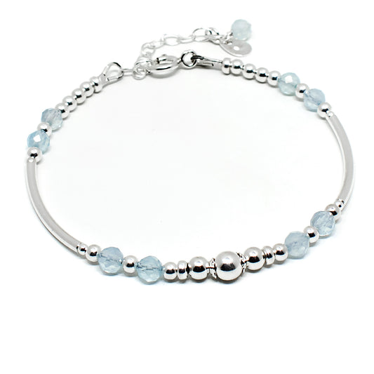 Aquamarine March birthstone bracelet