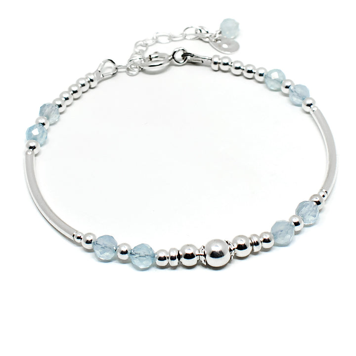Aquamarine March birthstone bracelet