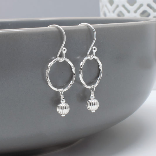 Sterling Silver Circle Drop Earrings
