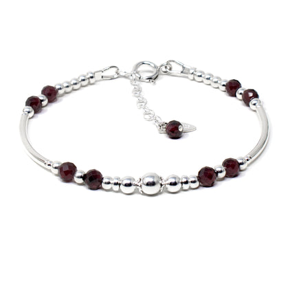 Garnet & Sterling Silver Willow Bracelet