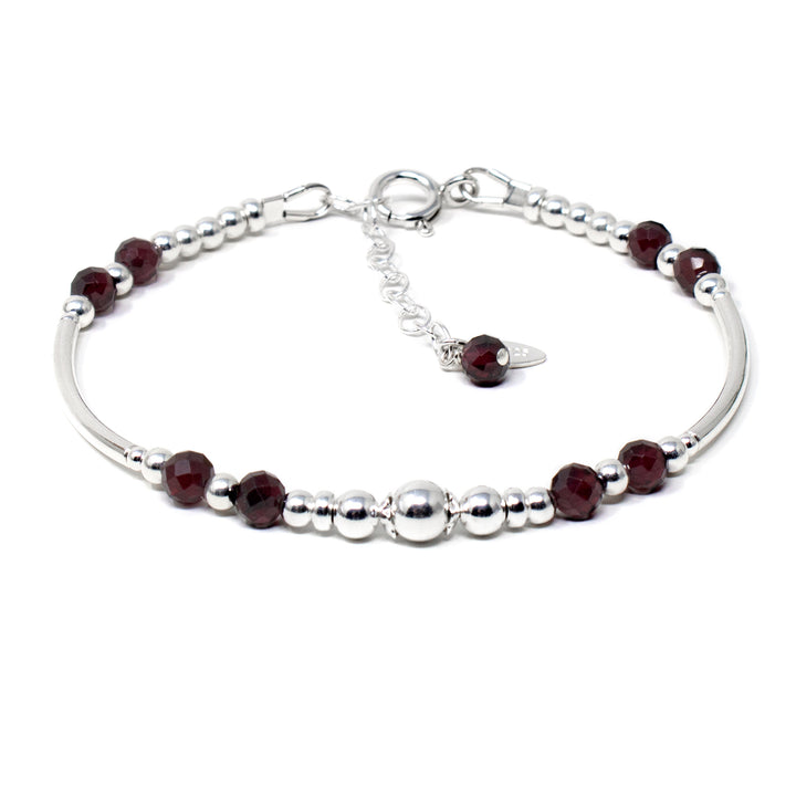 Garnet & Sterling Silver Willow Bracelet