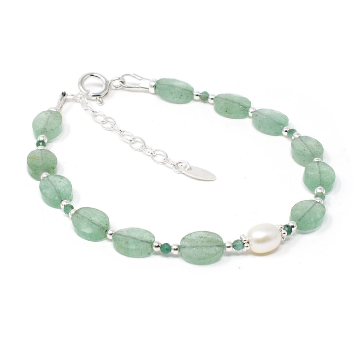 Green Aventurine & Emerald Gemstone Bracelet