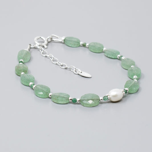 Green Aventurine & Emerald Gemstone Bracelet