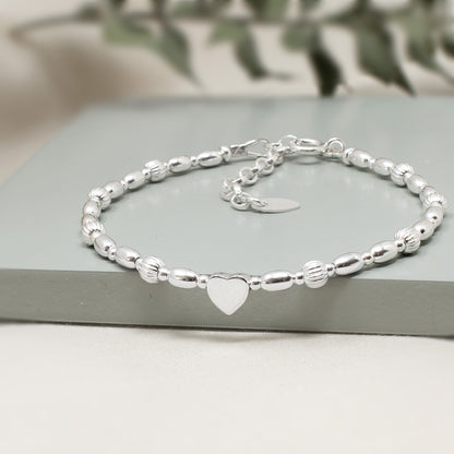 MIMI SILVER HEART BRACELET