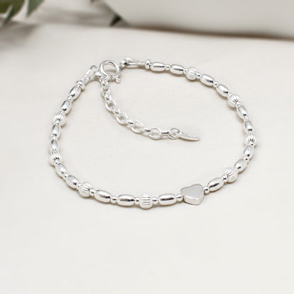 MIMI SILVER HEART BRACELET