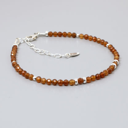 Hessonite Garnet Gemstone Bracelet