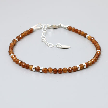 Hessonite Garnet Gemstone Bracelet
