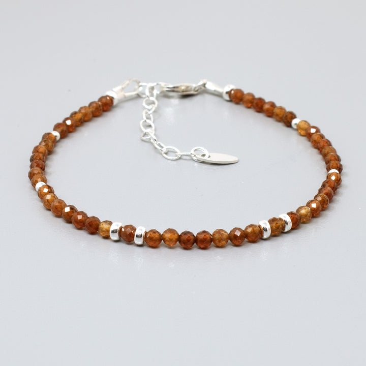 Hessonite Garnet Gemstone Bracelet