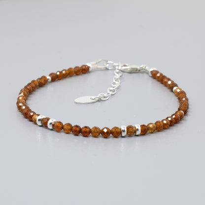 Hessonite Garnet Gemstone Bracelet