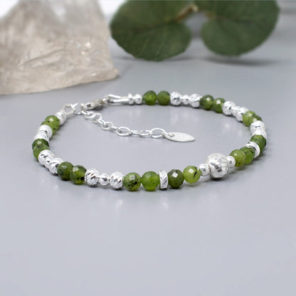 Glimmer Green Jade & Sterling Silver Bracelet