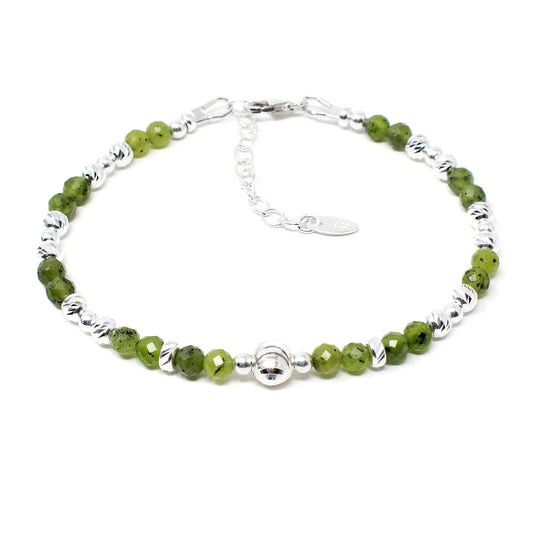 Glimmer Green Jade & Sterling Silver Bracelet