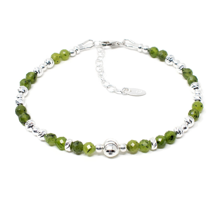 Glimmer Green Jade & Sterling Silver Bracelet