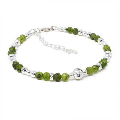 Glimmer Green Jade & Sterling Silver Bracelet