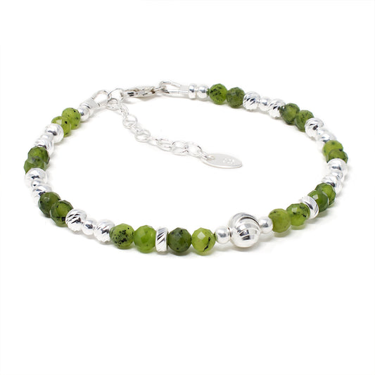 Glimmer Green Jade & Sterling Silver Bracelet