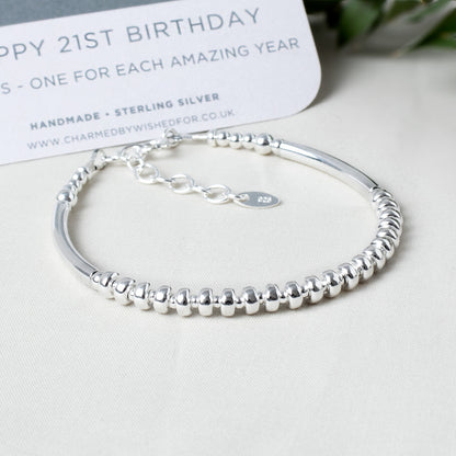 21st Birthday Bracelet, KATE | 925 Sterling Silver