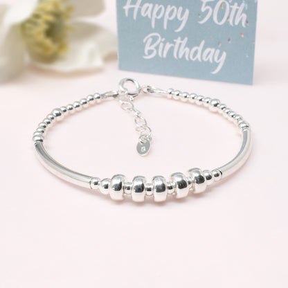 KATE 50TH BIRTHDAY SILVER BRACELET