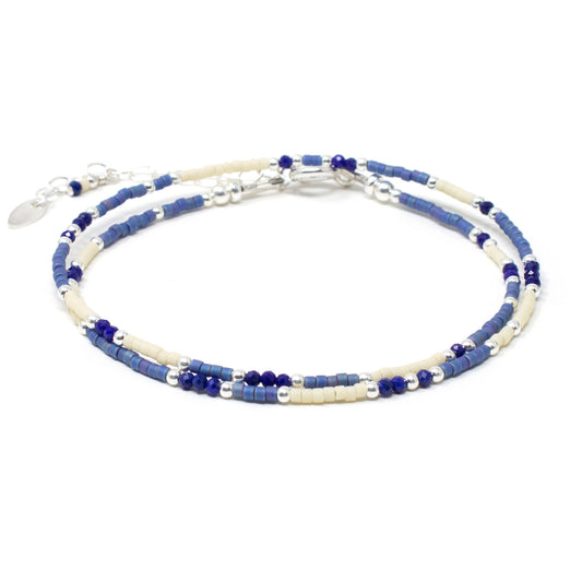 Lapis Lazuli Beaded Wrap Bracelet