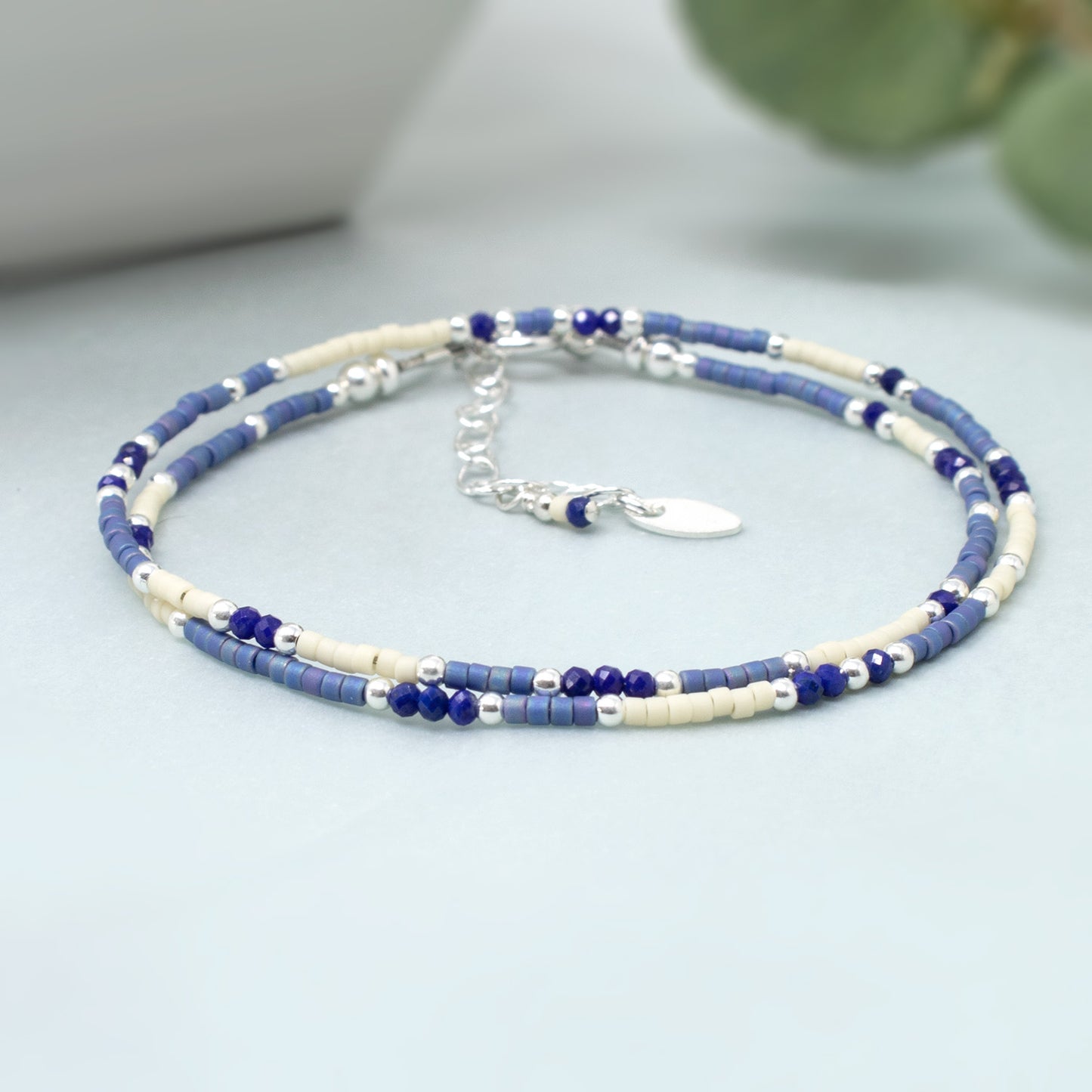 Lapis Lazuli Beaded Wrap Bracelet