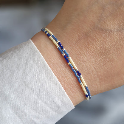 Lapis Lazuli Beaded Wrap Bracelet