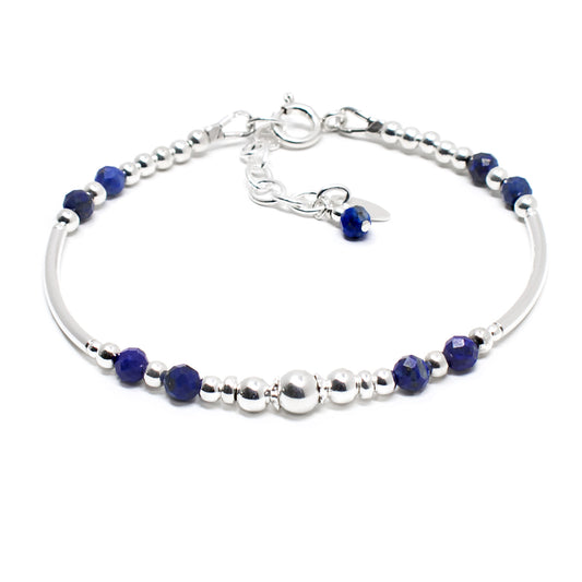 Lapis Lazuli & Sterling Silver Willow Bracelet
