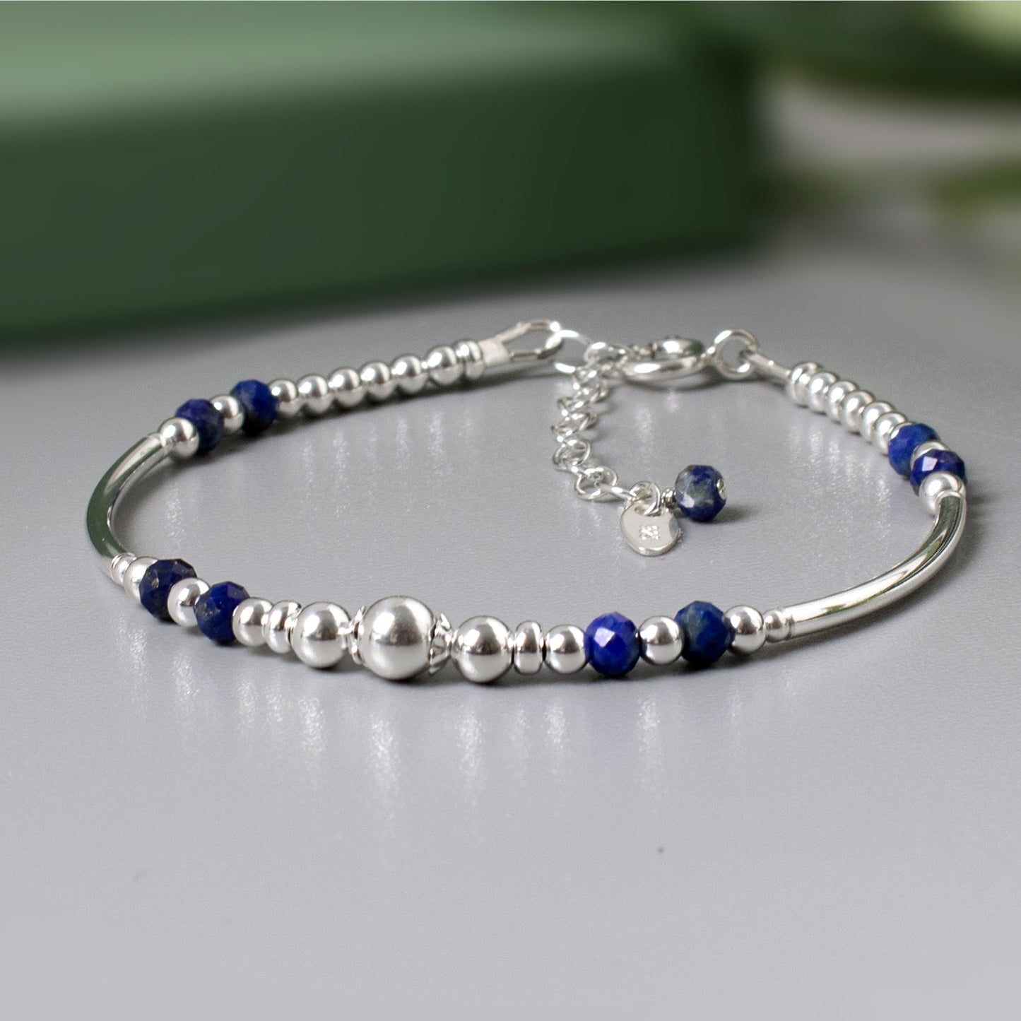 Lapis Lazuli & Sterling Silver Willow Bracelet