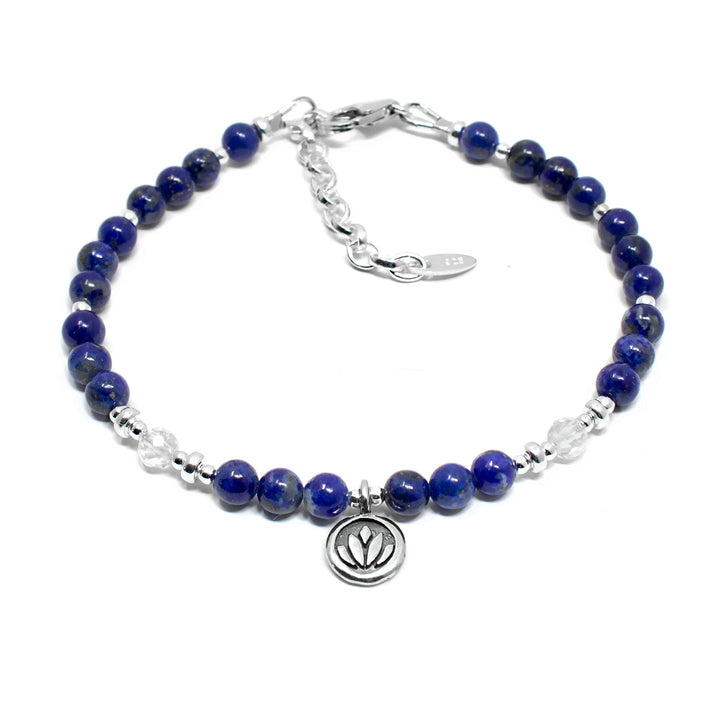 Lapis Lazuli & Lotus Flower Bracelet