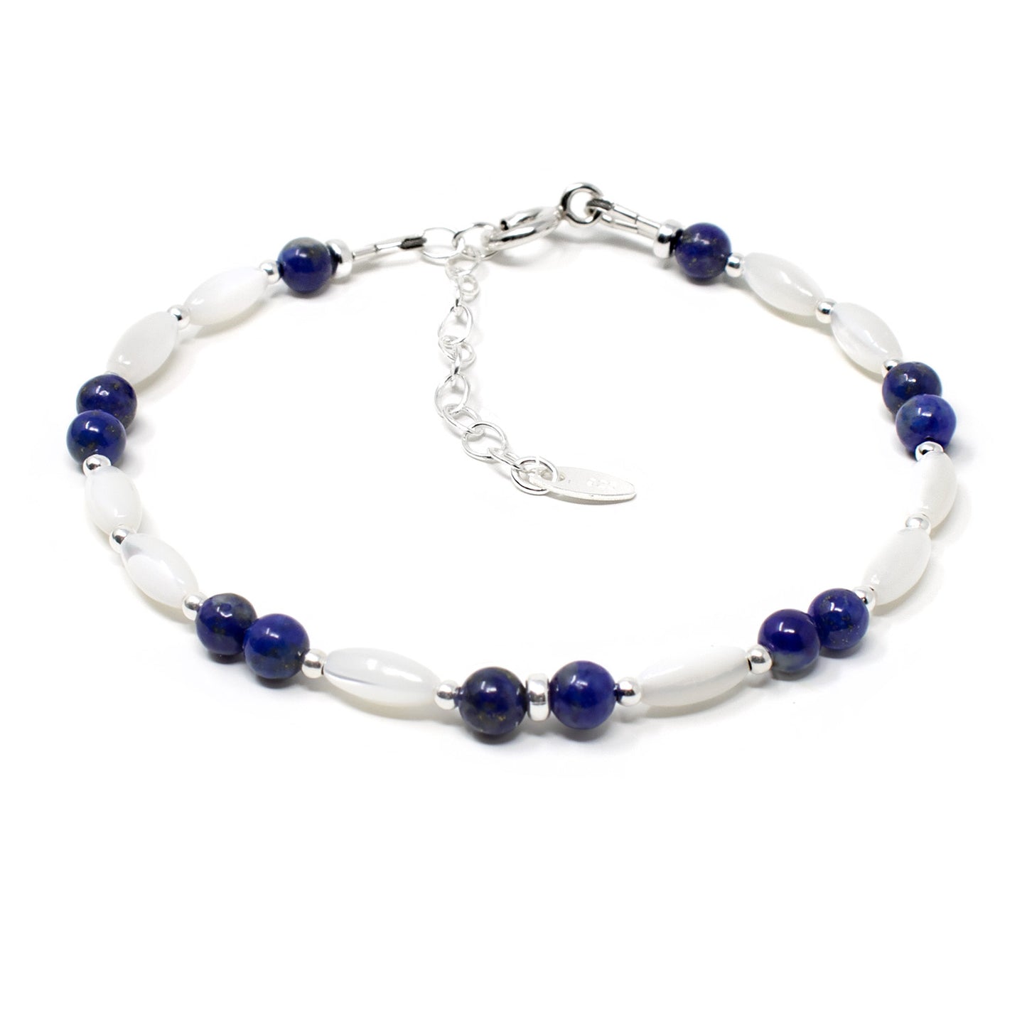 Lapis Lazuli Bracelet with Mother of Pearl