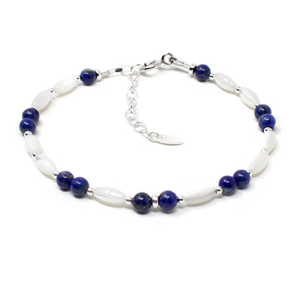 Lapis Lazuli Bracelet with Mother of Pearl