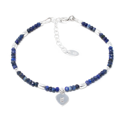 Lapis Lazuli Personalised Bracelet, Sterling Silver September Birthstone