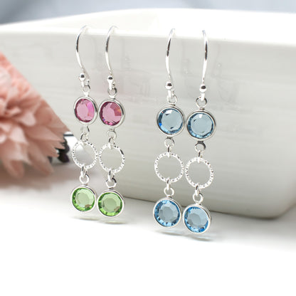 birthstone earrings with swarovski crystals