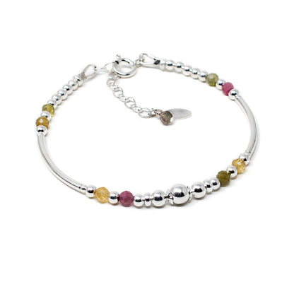 Multi Tourmaline & Sterling Silver Willow Bracelet