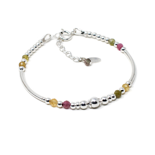 Multi Tourmaline & Sterling Silver Willow Bracelet
