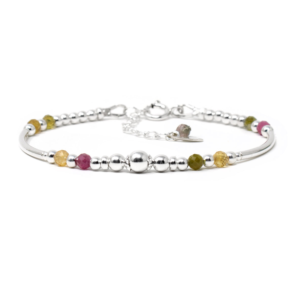 Multi Tourmaline & Sterling Silver Willow Bracelet