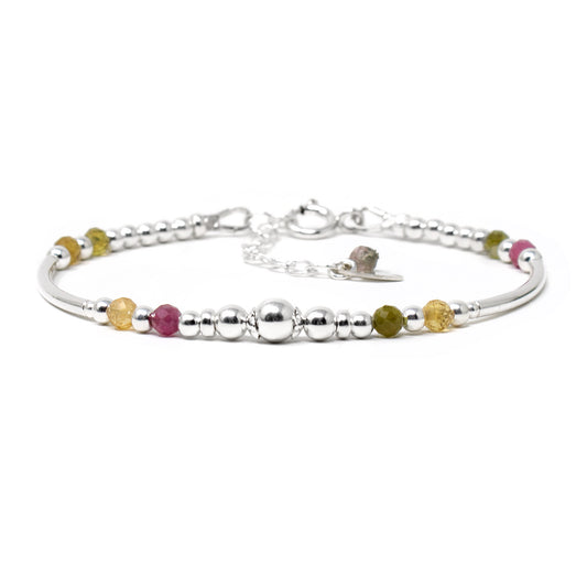 Multi Tourmaline & Sterling Silver Willow Bracelet