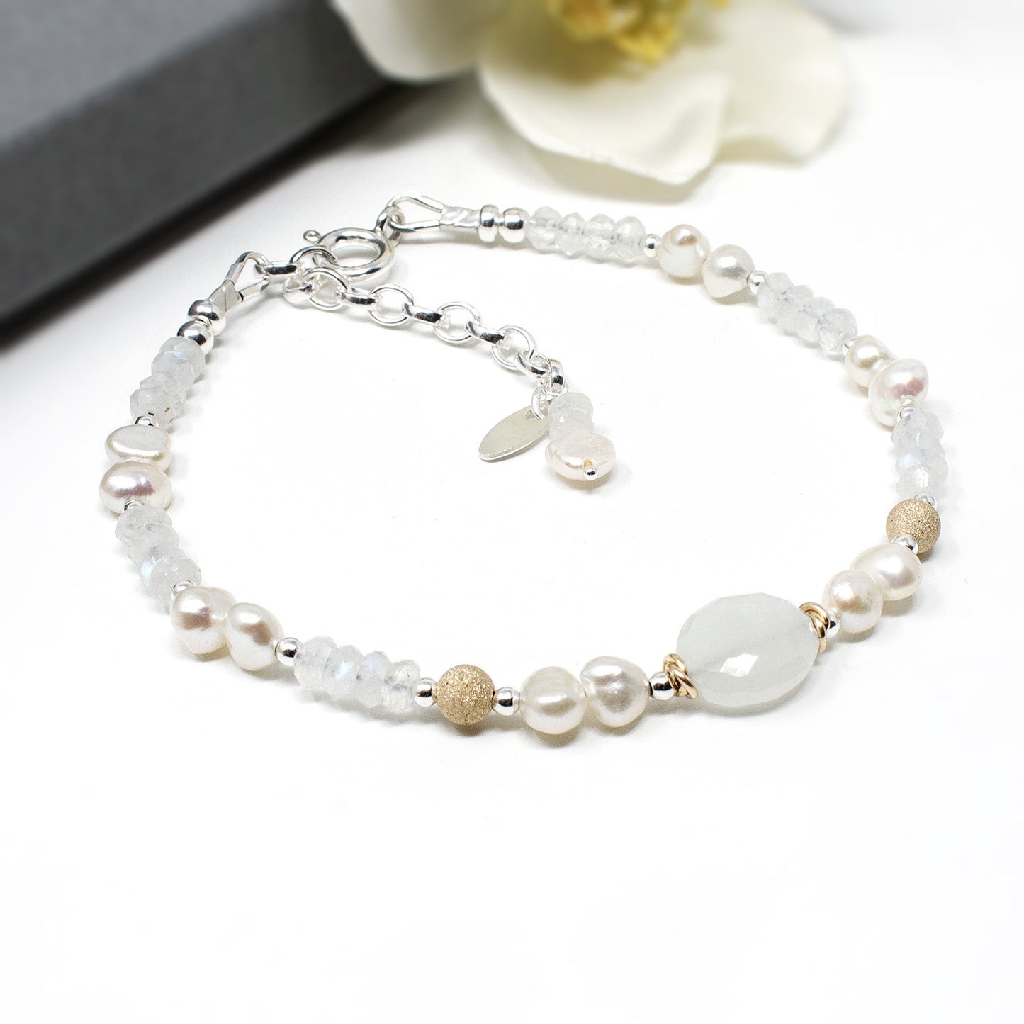 Moonstone & Freshwater Pearl Bracelet
