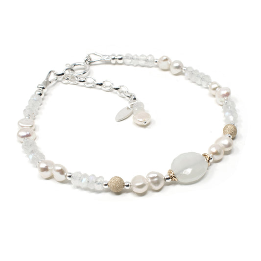 Moonstone & Freshwater Pearl Bracelet